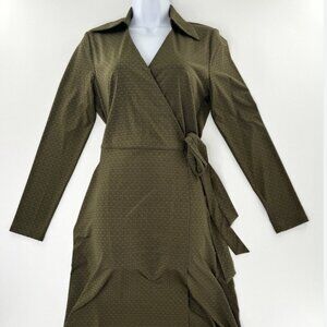 NWT Brooks Brothers Equestrian Print Wrap Dress XL